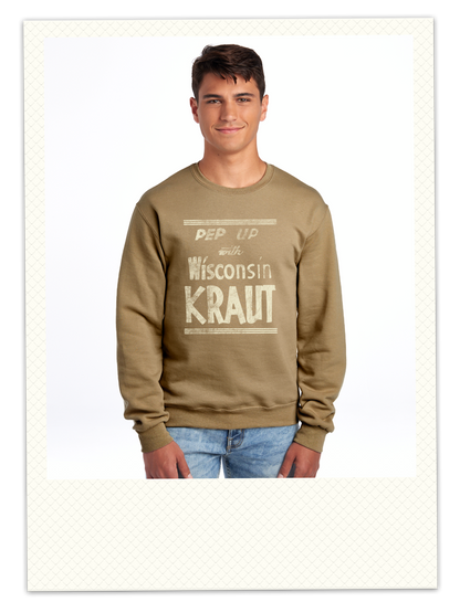 Pep Up with Wisconsin Kraut Adult Crewneck Sweatshirt