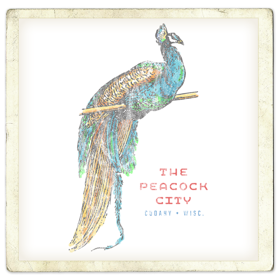 The Peacock City, Cudahy WISC Adult Crewneck Sweatshirt