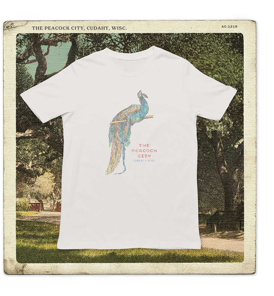 The Peacock City, Cudahy WISC Adult Tee