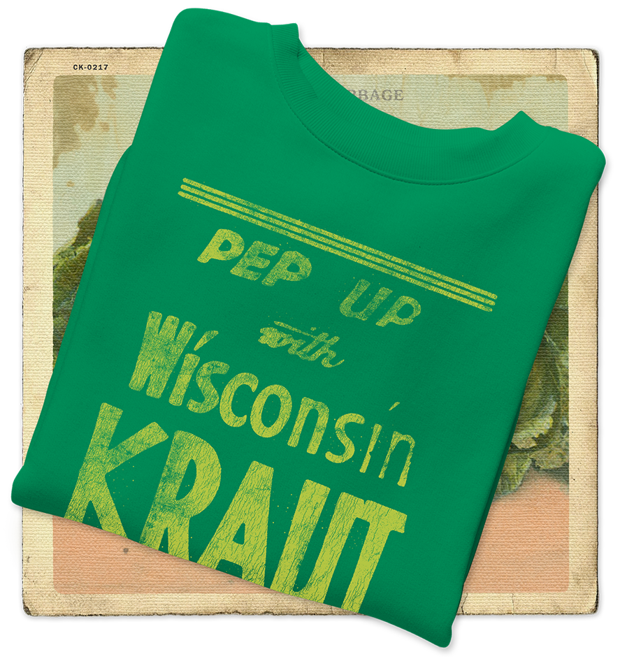 Pep Up with Wisconsin Kraut Adult Crewneck Sweatshirt