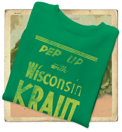 Pep Up with Wisconsin Kraut Adult Crewneck Sweatshirt