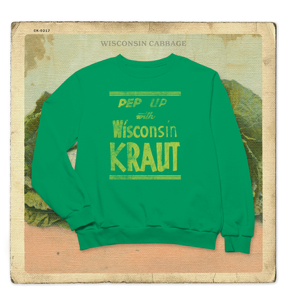 Pep Up with Wisconsin Kraut Adult Crewneck Sweatshirt