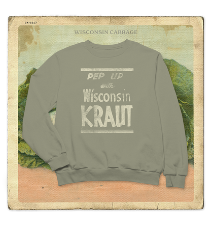 Pep Up with Wisconsin Kraut Adult Crewneck Sweatshirt