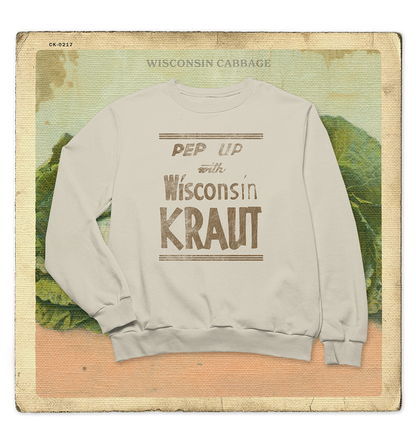 Pep Up with Wisconsin Kraut Adult Crewneck Sweatshirt