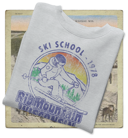 Rib Mountain Ski School 1978 Adult Crewneck Sweatshirt