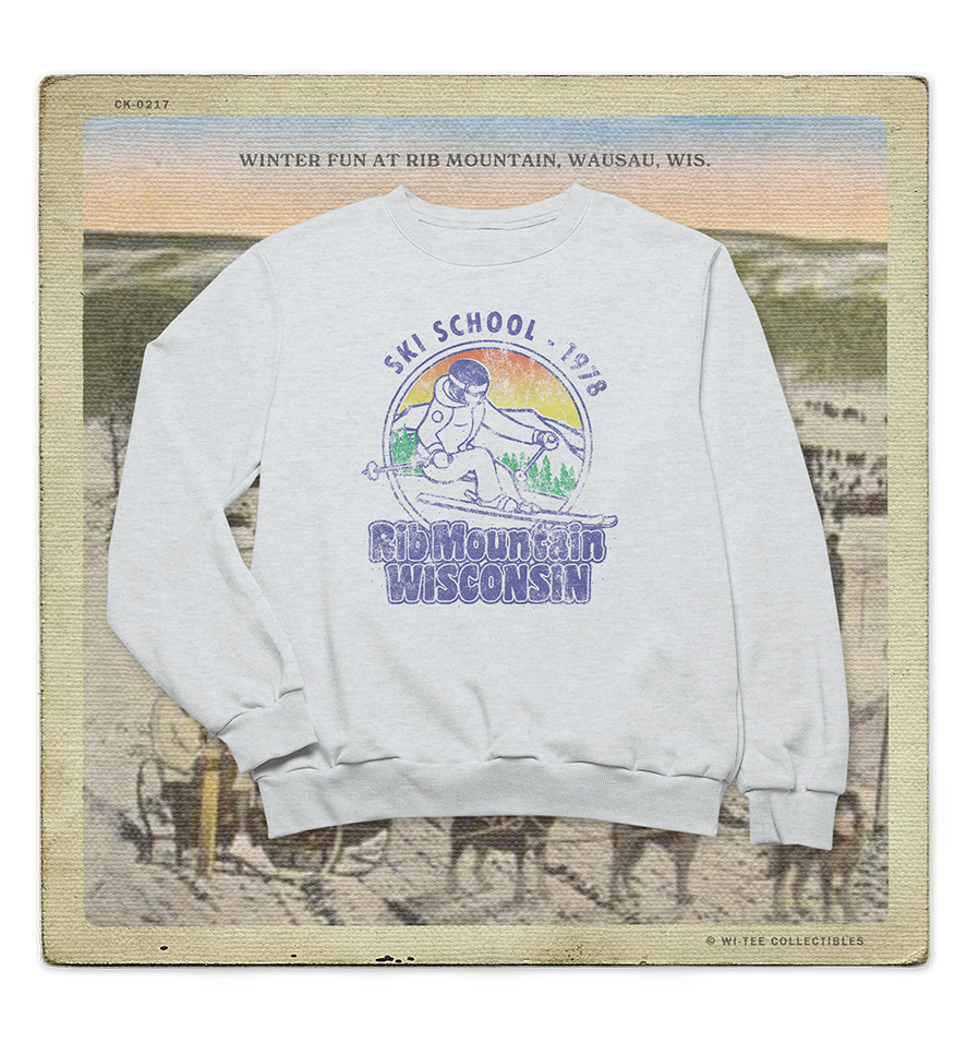 Rib Mountain Ski School 1978 Adult Crewneck Sweatshirt