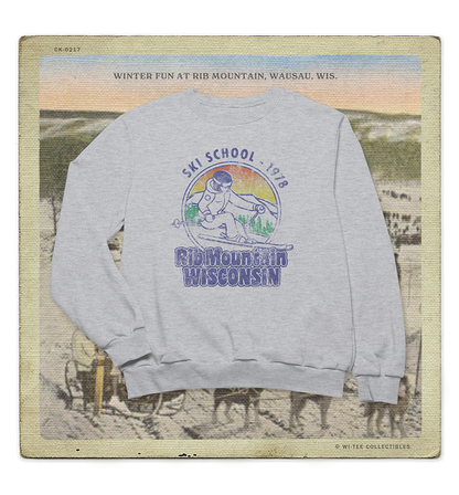 Rib Mountain Ski School 1978 Adult Crewneck Sweatshirt