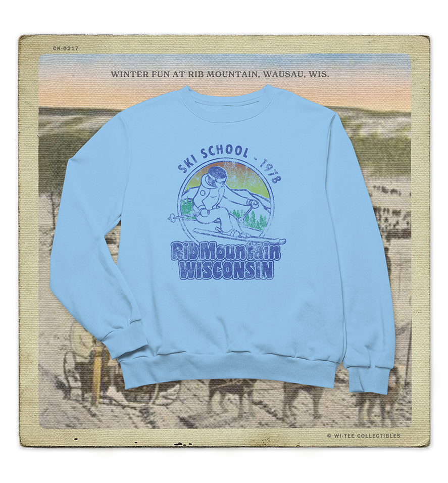 Rib Mountain Ski School 1978 Adult Crewneck Sweatshirt