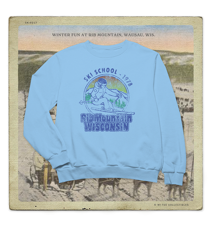 Rib Mountain Ski School 1978 Adult Crewneck Sweatshirt