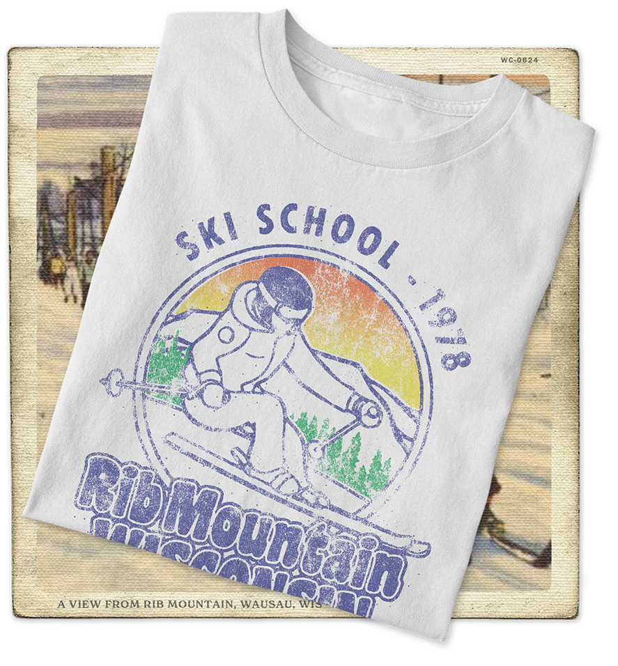 Rib Mountain Ski School 1978 Adult Tee