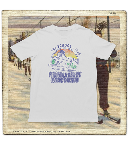 Rib Mountain Ski School 1978 Adult Tee