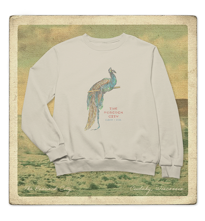 The Peacock City, Cudahy WISC Adult Crewneck Sweatshirt