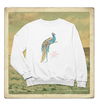 The Peacock City, Cudahy WISC Adult Crewneck Sweatshirt