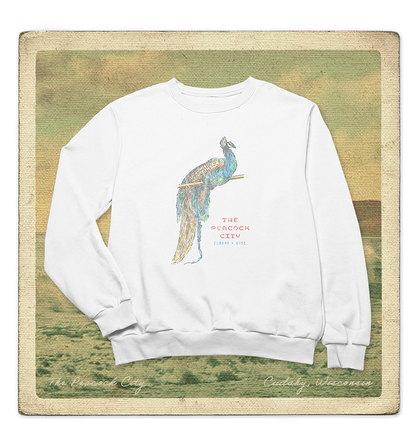 The Peacock City, Cudahy WISC Adult Crewneck Sweatshirt