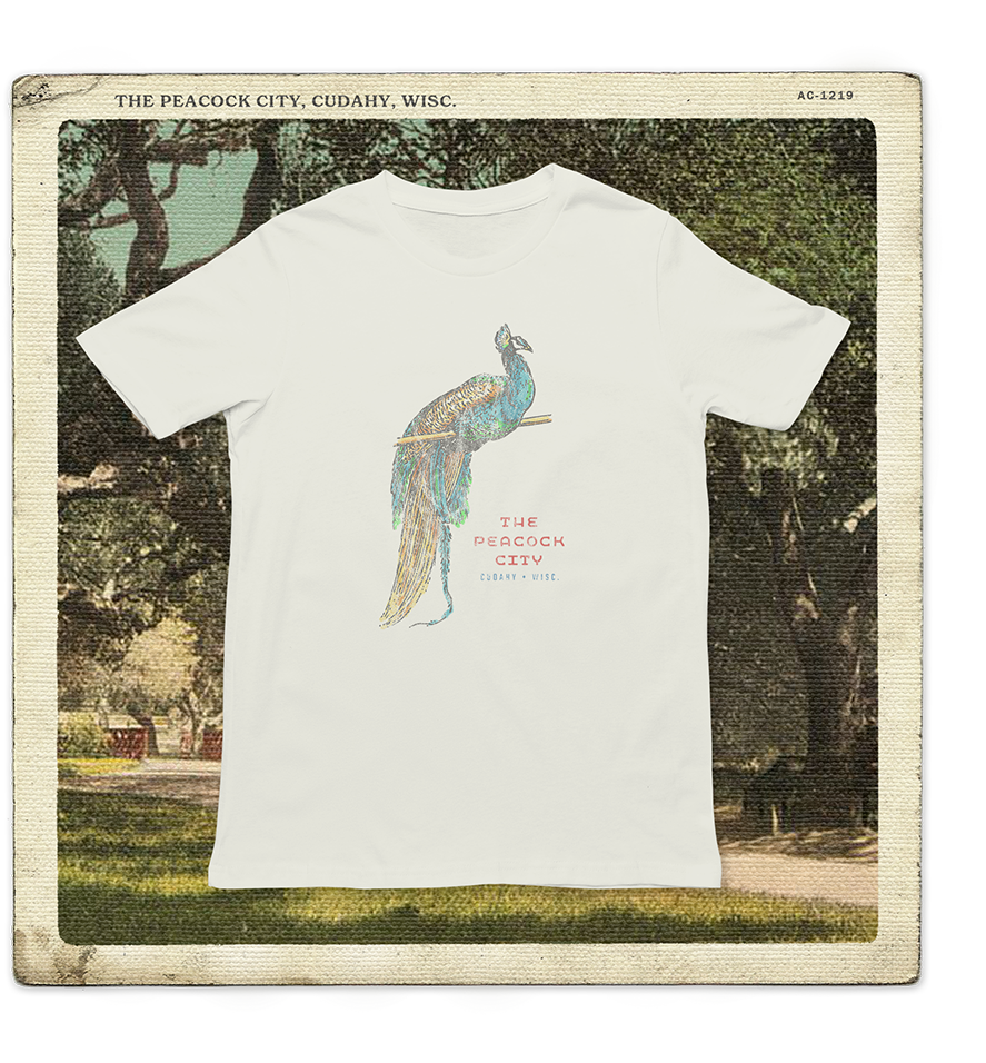 The Peacock City, Cudahy WISC Adult Tee