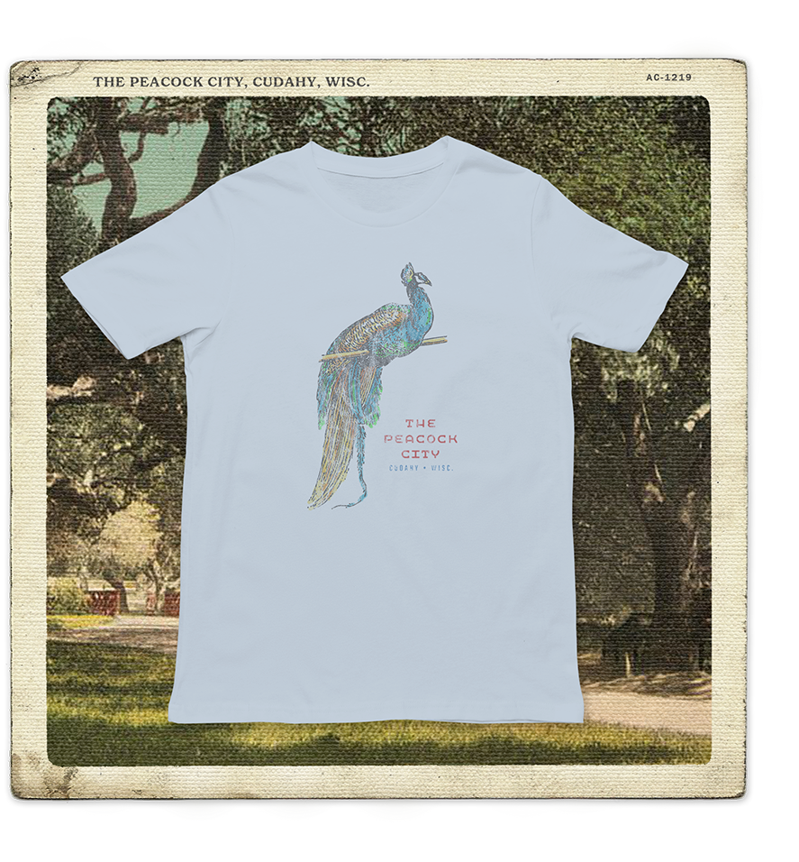 The Peacock City, Cudahy WISC Adult Tee