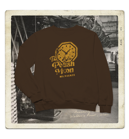 The Polish Moon, Milwaukee Adult Crewneck Sweatshirt