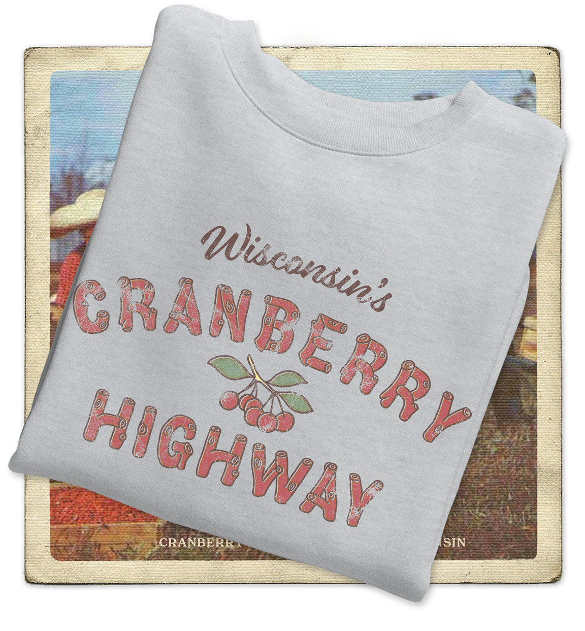 Wisconsin's Cranberry Highway Adult Crewneck Sweatshirt