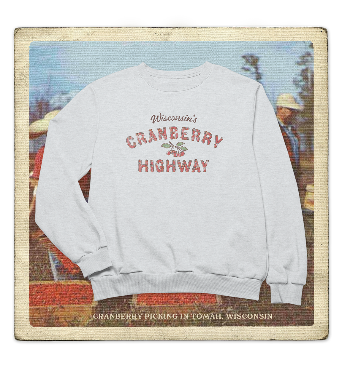 Wisconsin's Cranberry Highway Adult Crewneck Sweatshirt
