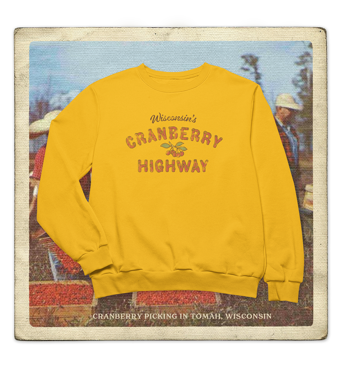 Wisconsin's Cranberry Highway Adult Crewneck Sweatshirt