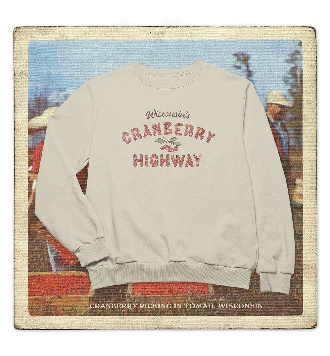 Wisconsin's Cranberry Highway Adult Crewneck Sweatshirt