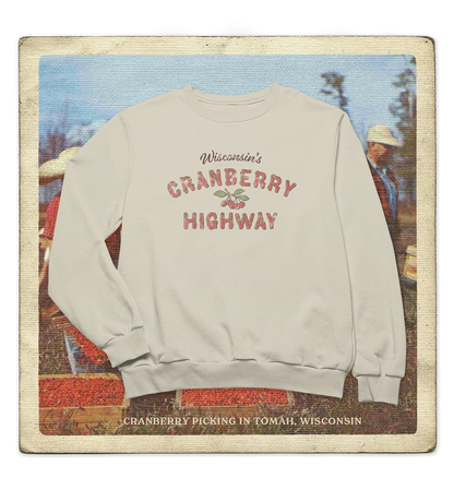 Wisconsin's Cranberry Highway Adult Crewneck Sweatshirt